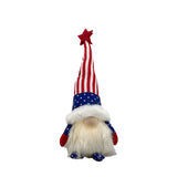 14" Red White and Blue Fabric Standing Gnome Tabletop Sculpture With LED - Homeroots - Flyclothing LLC