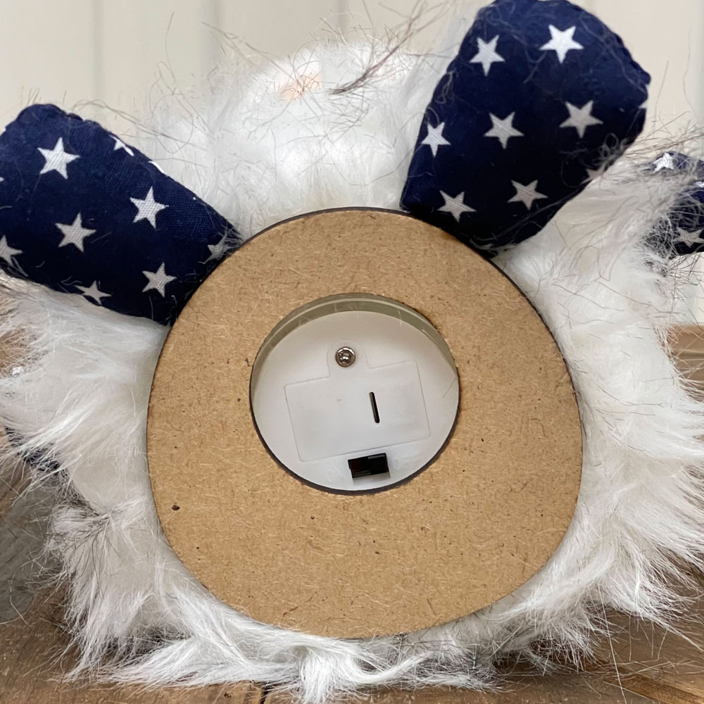 14" Red White and Blue Fabric Standing Gnome Tabletop Sculpture With LED - Homeroots - Flyclothing LLC