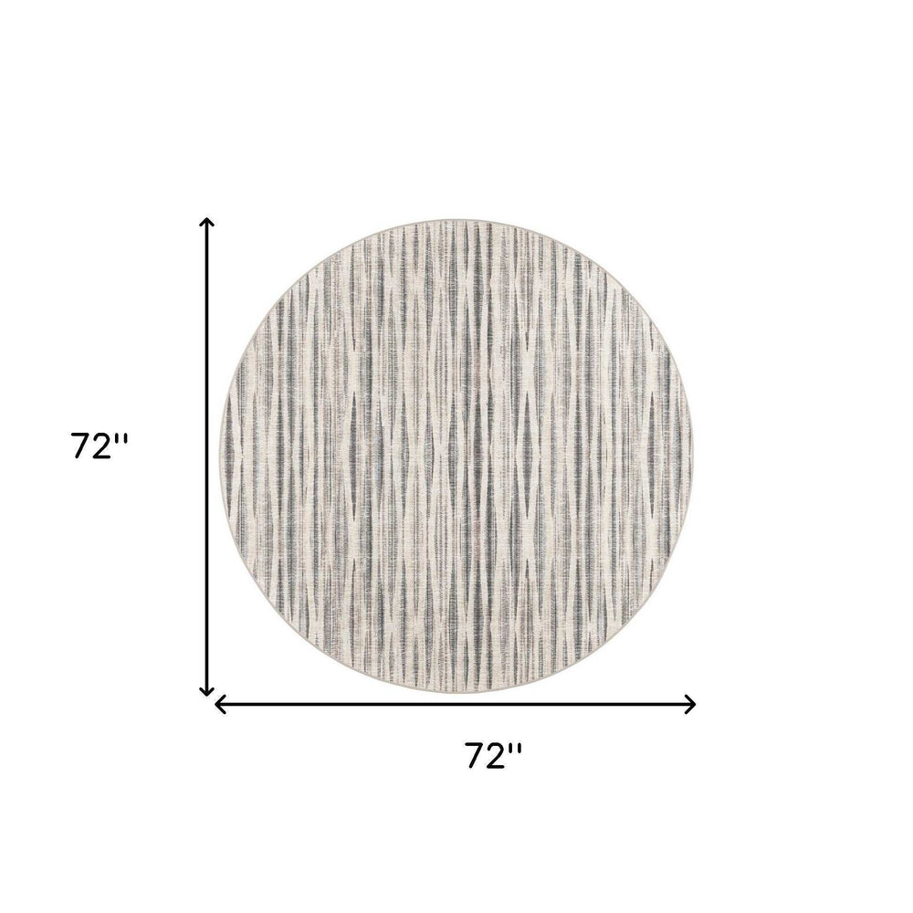 6' Ivory Round Ombre Tufted Handmade Area Rug - Homeroots - Flyclothing LLC