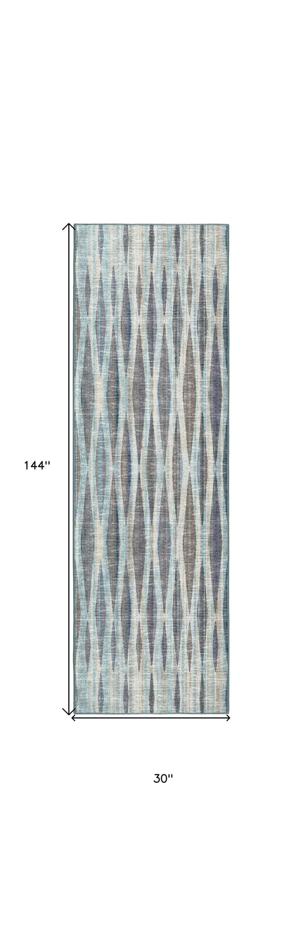 12' Blue and Ivory Ombre Hand Tufted Runner Rug - Homeroots - Flyclothing LLC