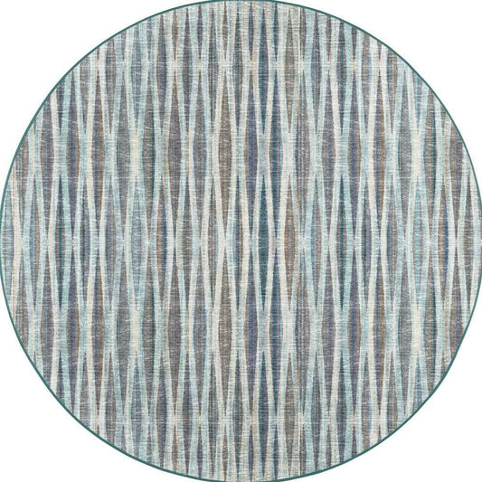 6' Blue Round Ombre Tufted Handmade Area Rug - Homeroots - Flyclothing LLC