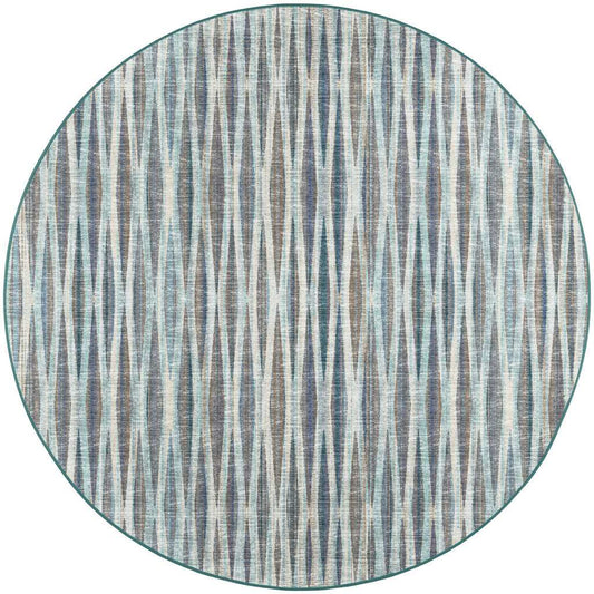 6' Blue Round Ombre Tufted Handmade Area Rug - Homeroots - Flyclothing LLC