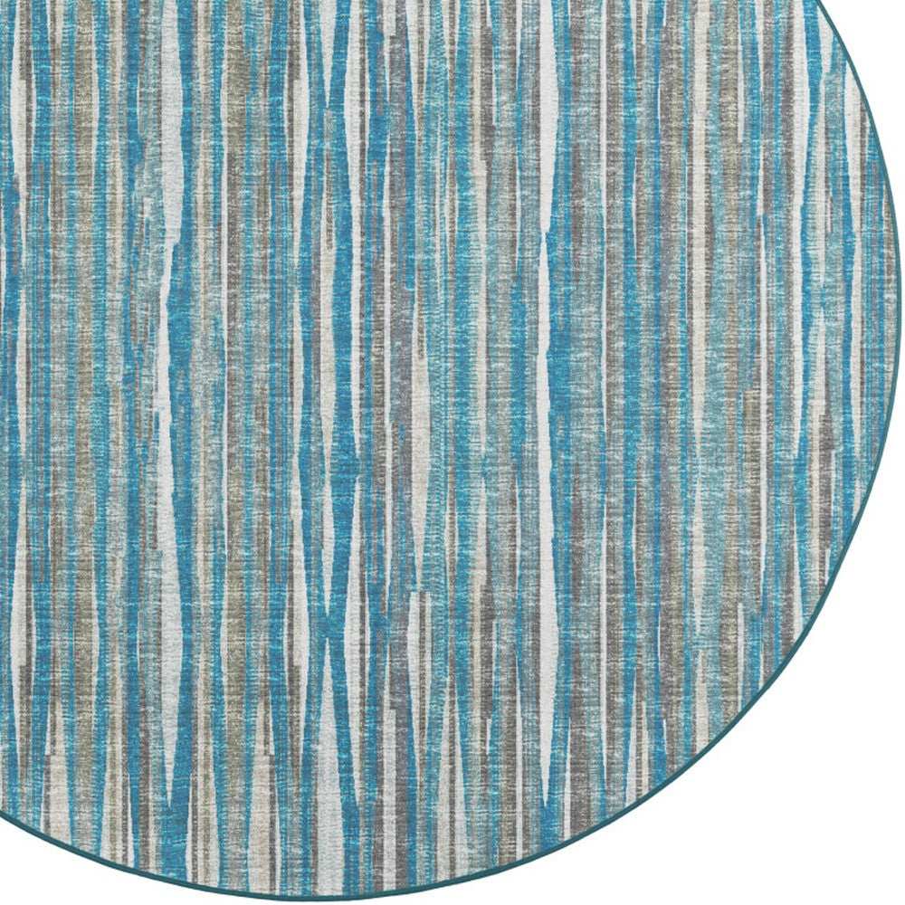 6' Blue Round Ombre Tufted Handmade Area Rug - Homeroots - Flyclothing LLC