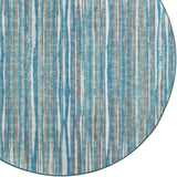 6' Blue Round Ombre Tufted Handmade Area Rug - Homeroots - Flyclothing LLC