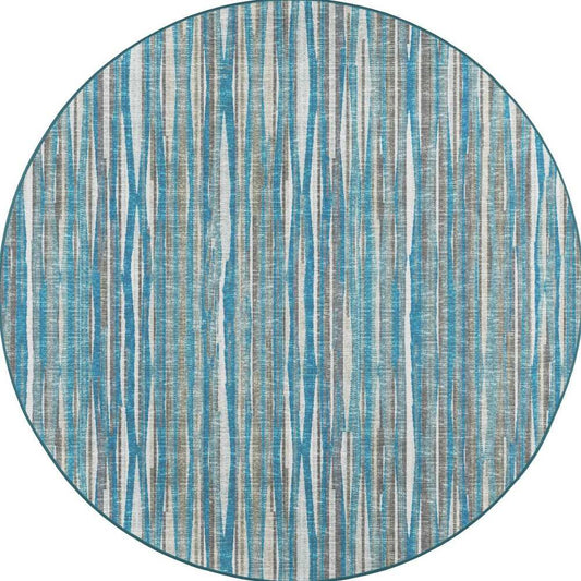 6' Blue Round Ombre Tufted Handmade Area Rug - Homeroots - Flyclothing LLC