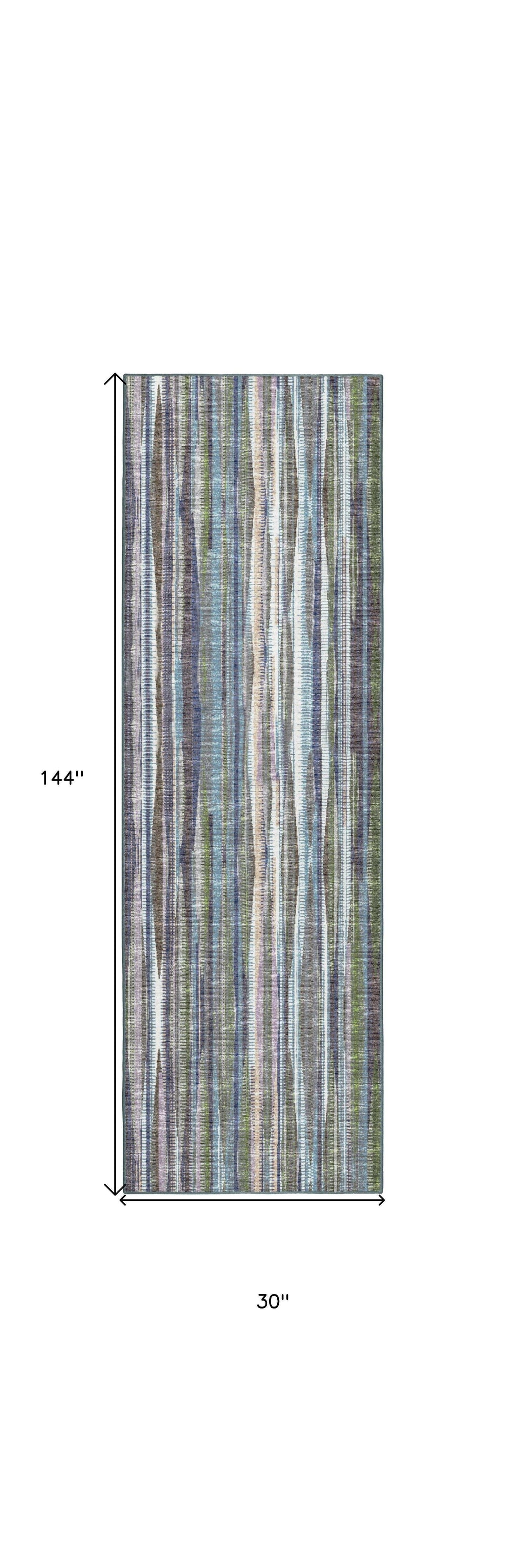 12' Blue and Ivory Ombre Hand Tufted Runner Rug - Homeroots - Flyclothing LLC