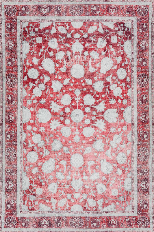 9' X 13' Red Oriental Distressed Non Skid Area Rug - Homeroots - Flyclothing LLC