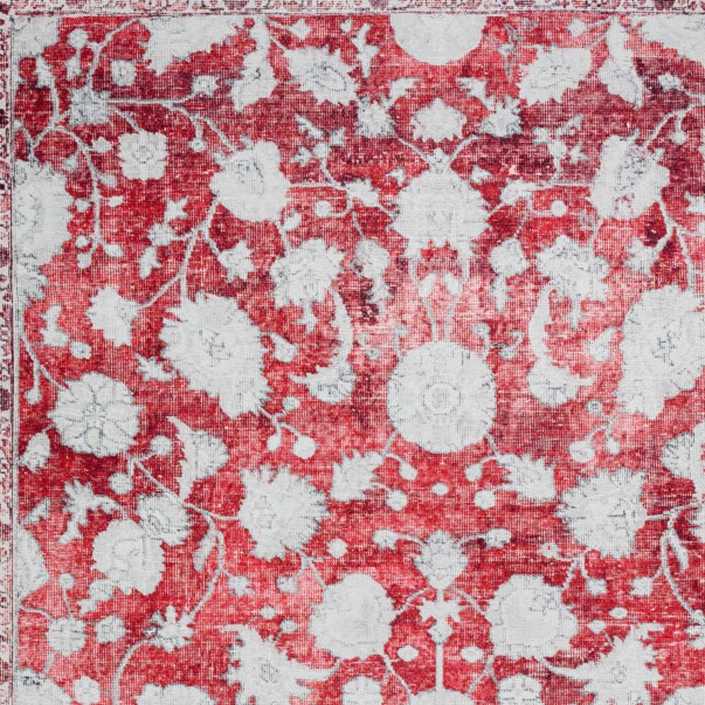 9' X 13' Red Oriental Distressed Non Skid Area Rug - Homeroots - Flyclothing LLC