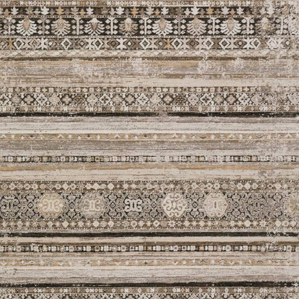 8' X 10' Brown Oriental Area Rug With Fringe - Homeroots - Flyclothing LLC