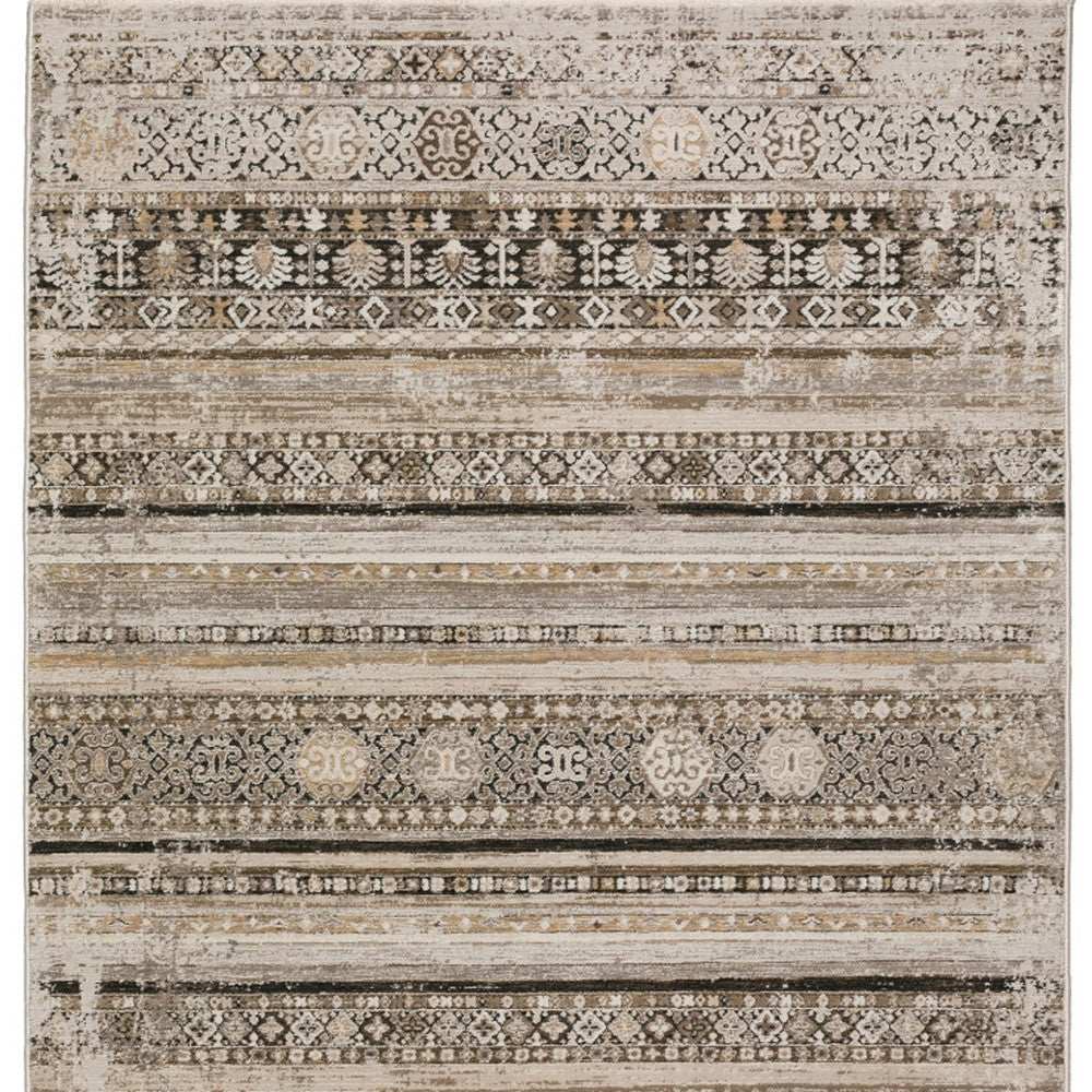 8' X 10' Brown Oriental Area Rug With Fringe - Homeroots - Flyclothing LLC