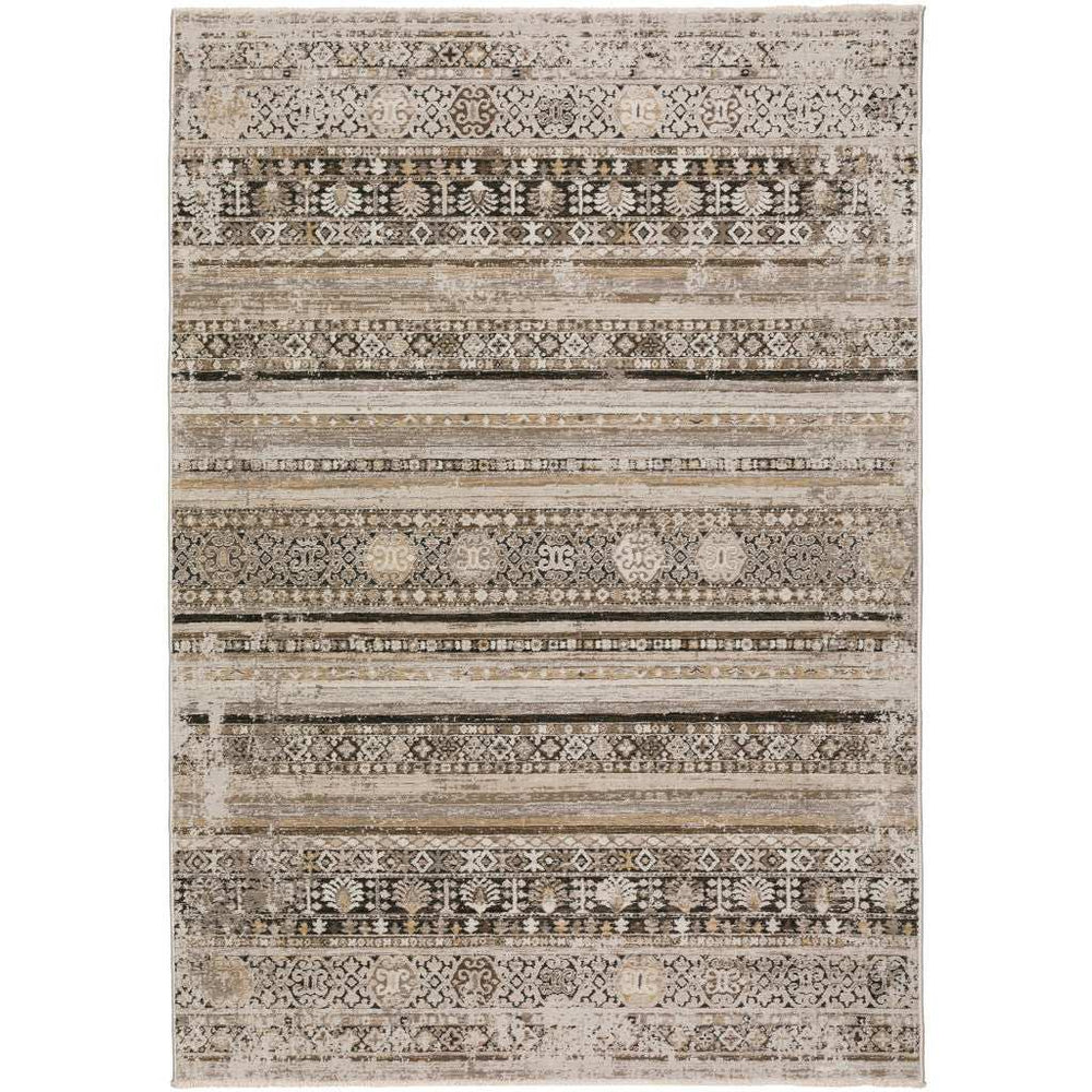 8' X 10' Brown Oriental Area Rug With Fringe - Homeroots - Flyclothing LLC
