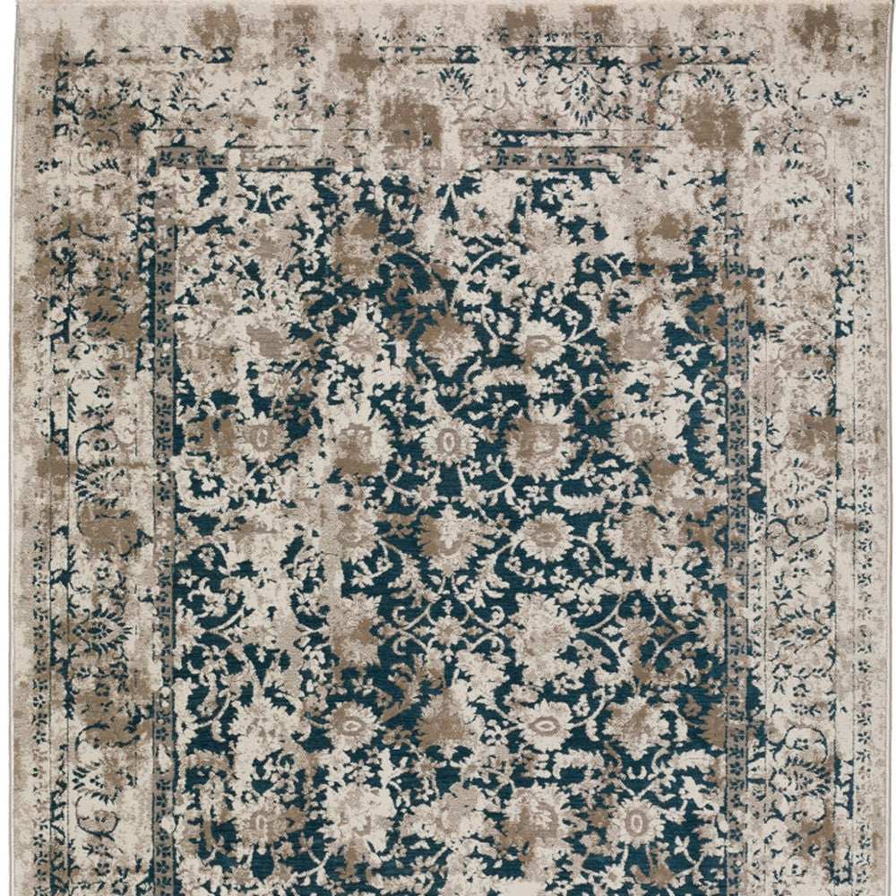 3' X 5' Blue Oriental Area Rug With Fringe - Homeroots - Flyclothing LLC