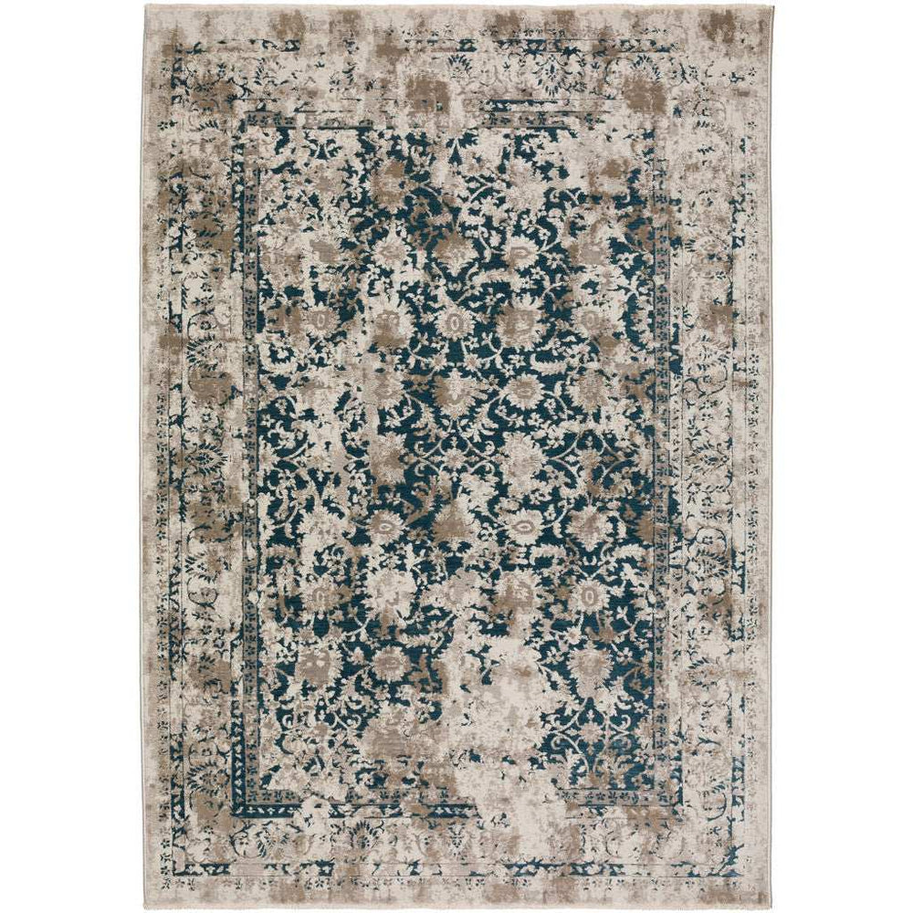 5' X 8' Blue Oriental Area Rug With Fringe - Homeroots - Flyclothing LLC