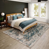 5' X 8' Blue Oriental Area Rug With Fringe - Homeroots - Flyclothing LLC
