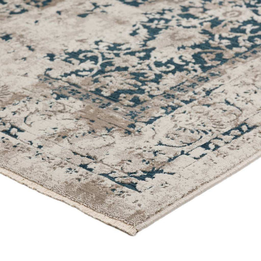 9' X 13' Blue Oriental Area Rug With Fringe - Homeroots - Flyclothing LLC