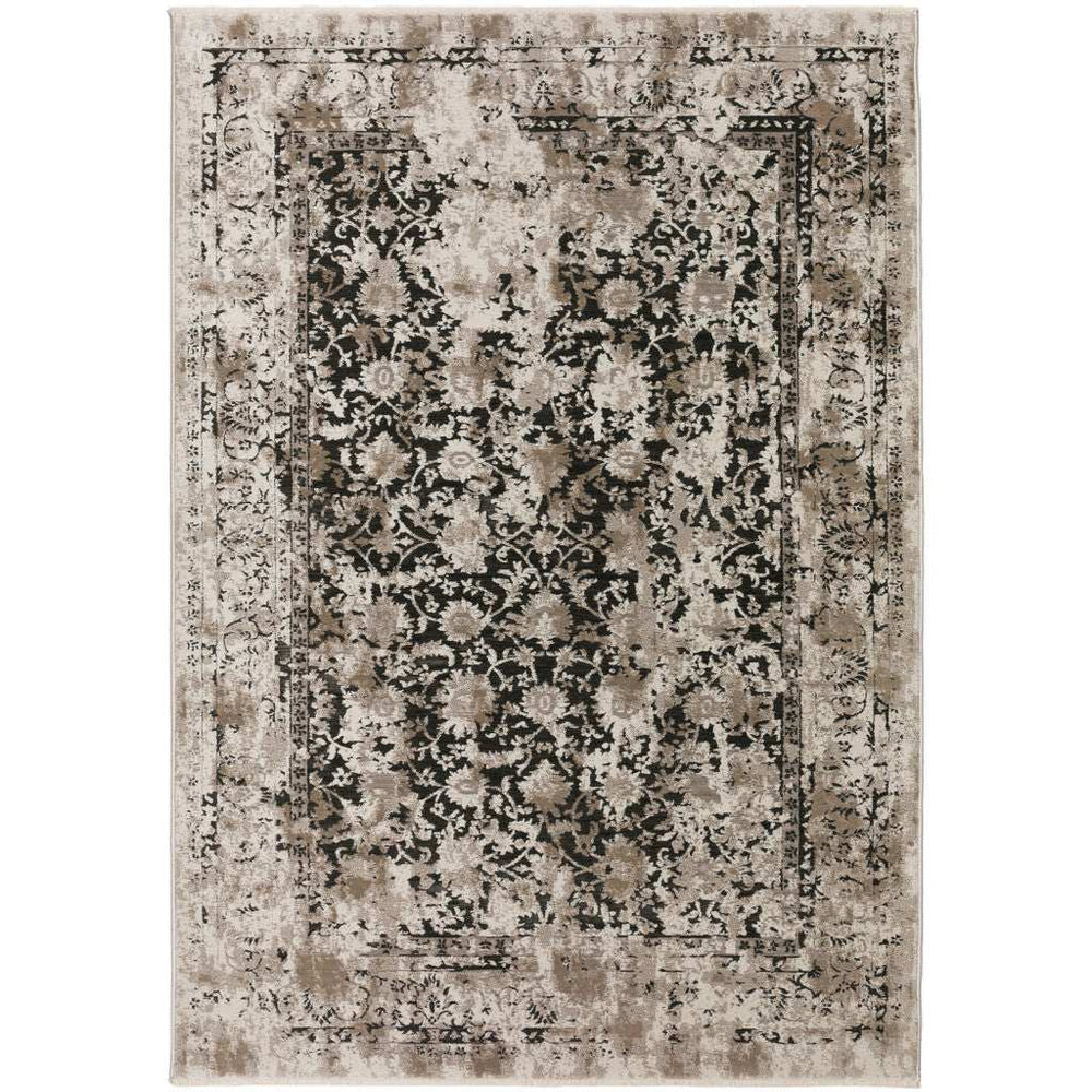 3' X 5' Black Oriental Area Rug With Fringe - Homeroots - Flyclothing LLC