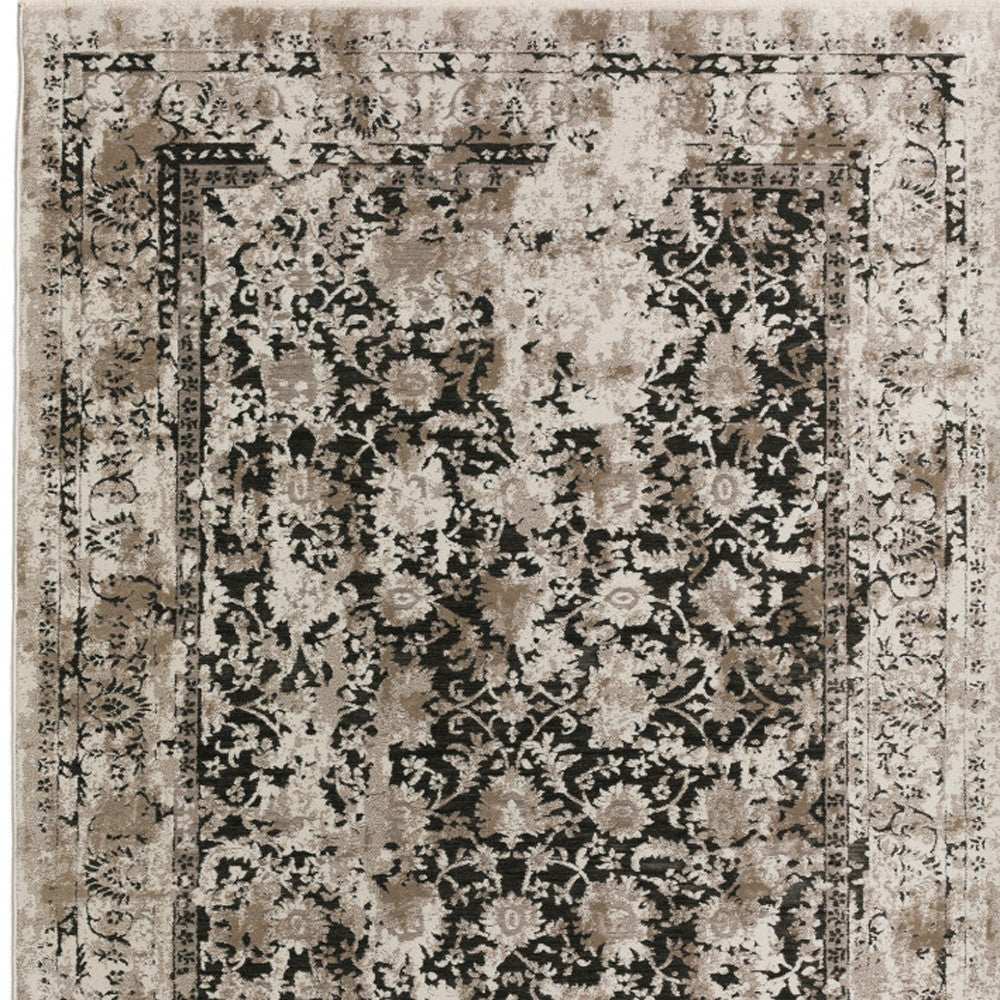 9' X 13' Black Oriental Area Rug With Fringe - Homeroots - Flyclothing LLC