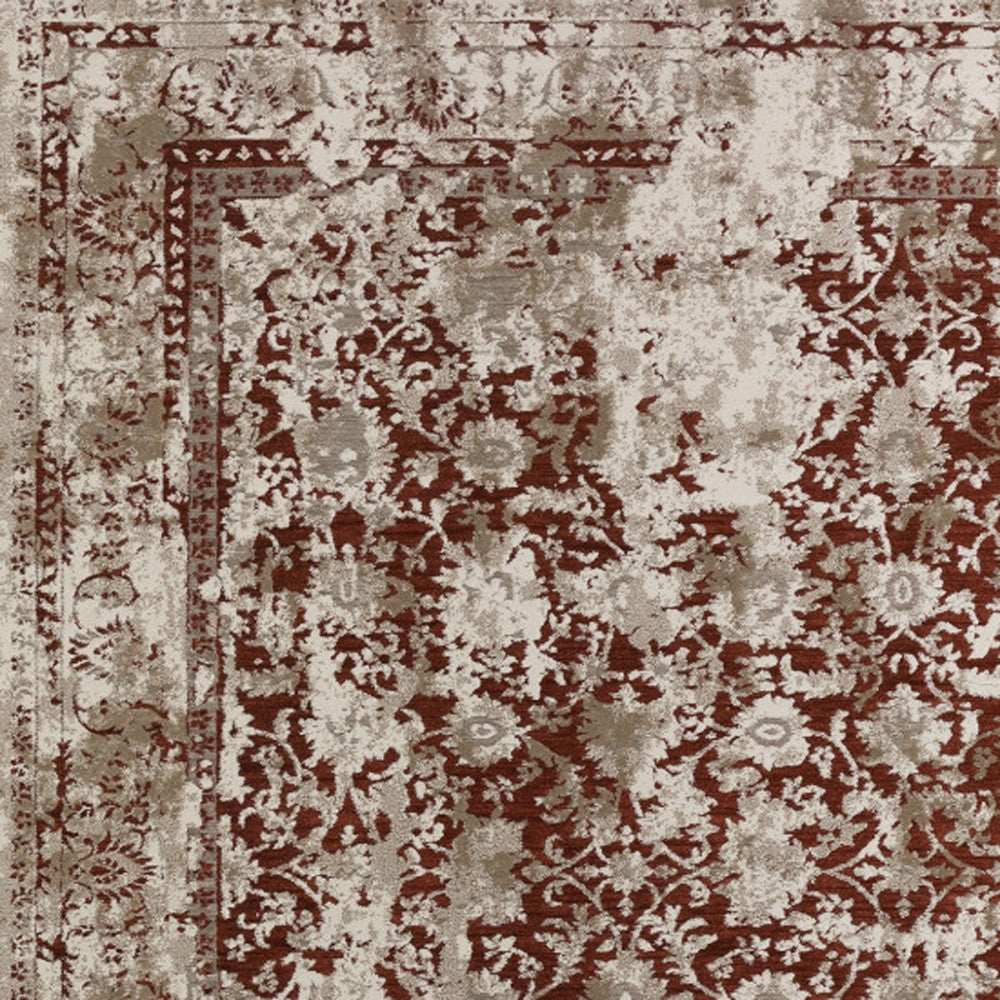 8' X 10' Red Oriental Area Rug With Fringe - Homeroots - Flyclothing LLC