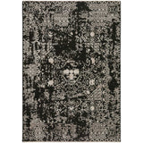 8' X 10' Black Oriental Area Rug With Fringe - Homeroots - Flyclothing LLC