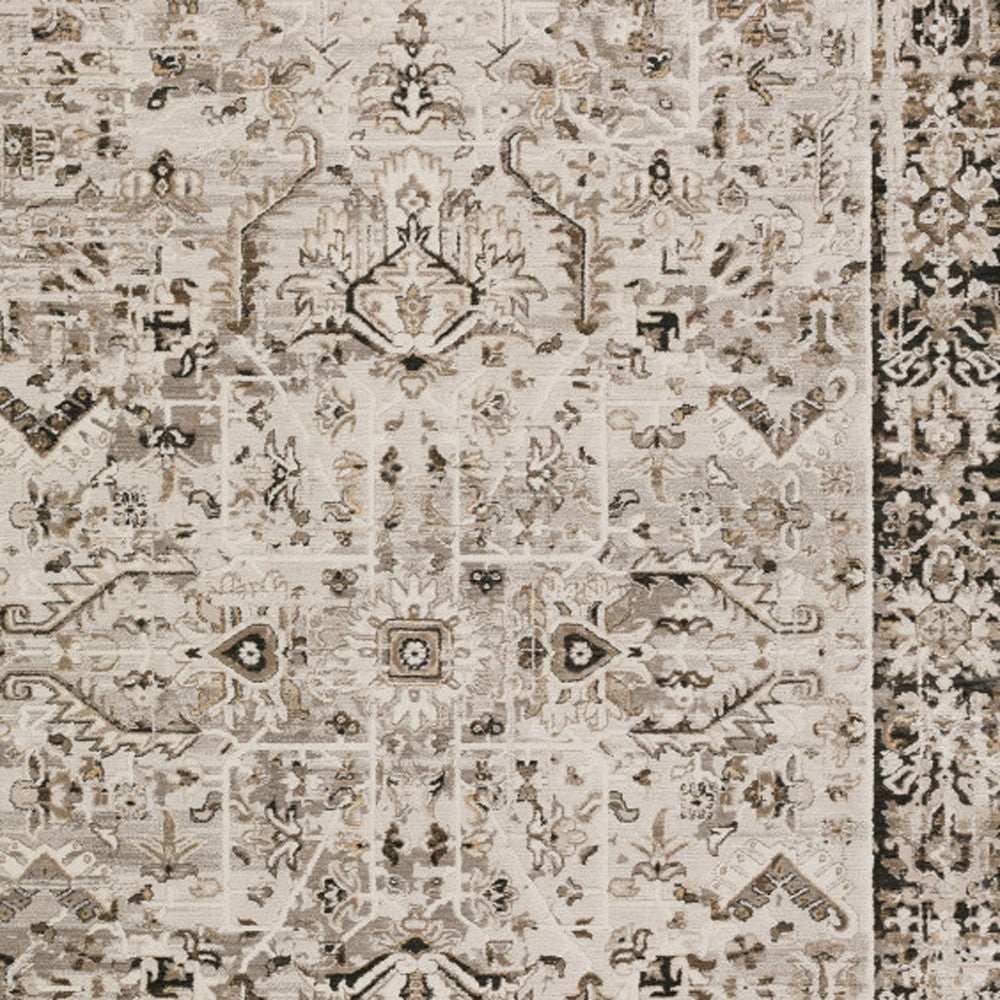 9' X 13' Gray Oriental Area Rug With Fringe - Homeroots - Flyclothing LLC
