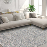 5' X 8' Blue Wool Hand Loomed Handmade Area Rug - Homeroots - Flyclothing LLC