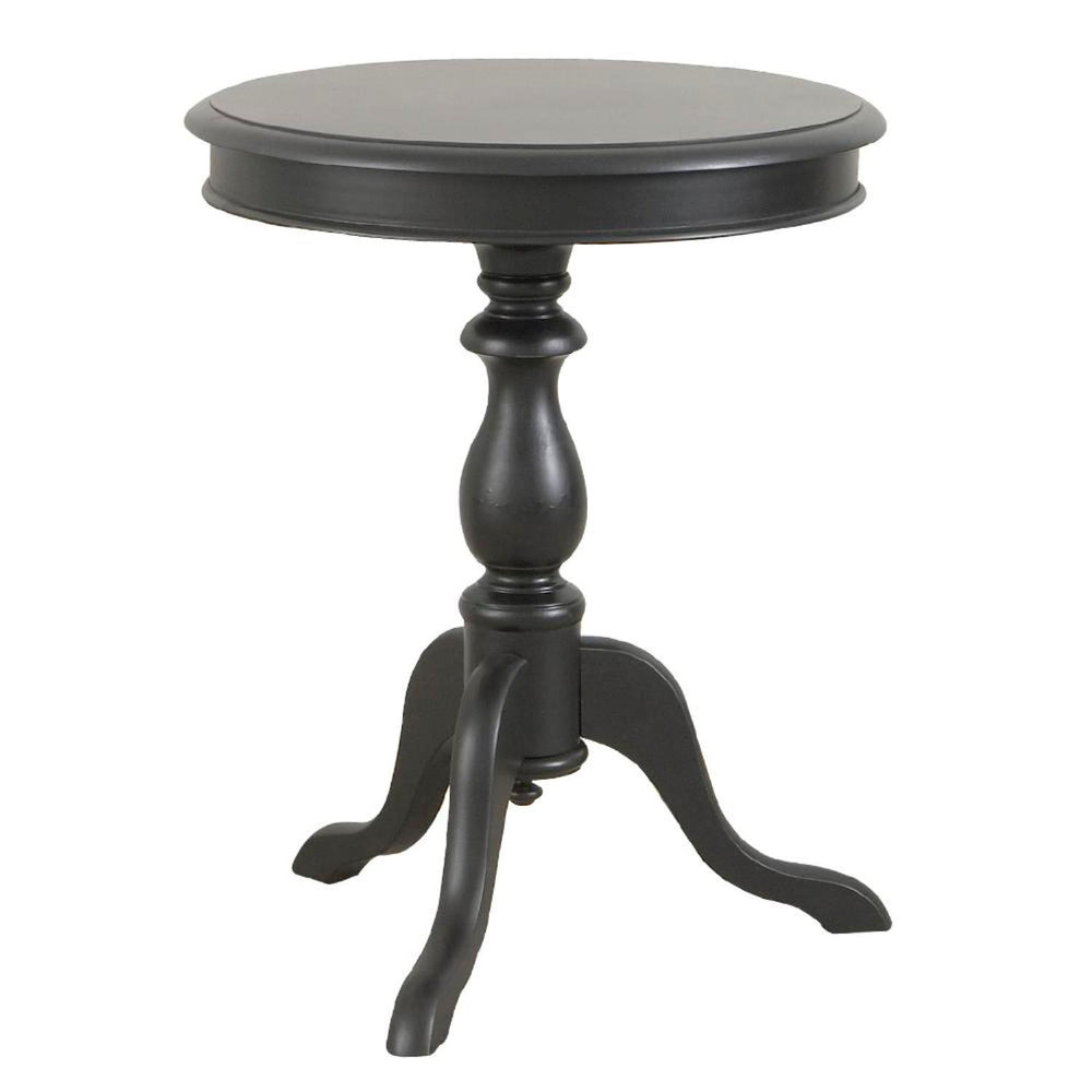 25" Black Manufactured Wood Round End Table - Homeroots - Flyclothing LLC
