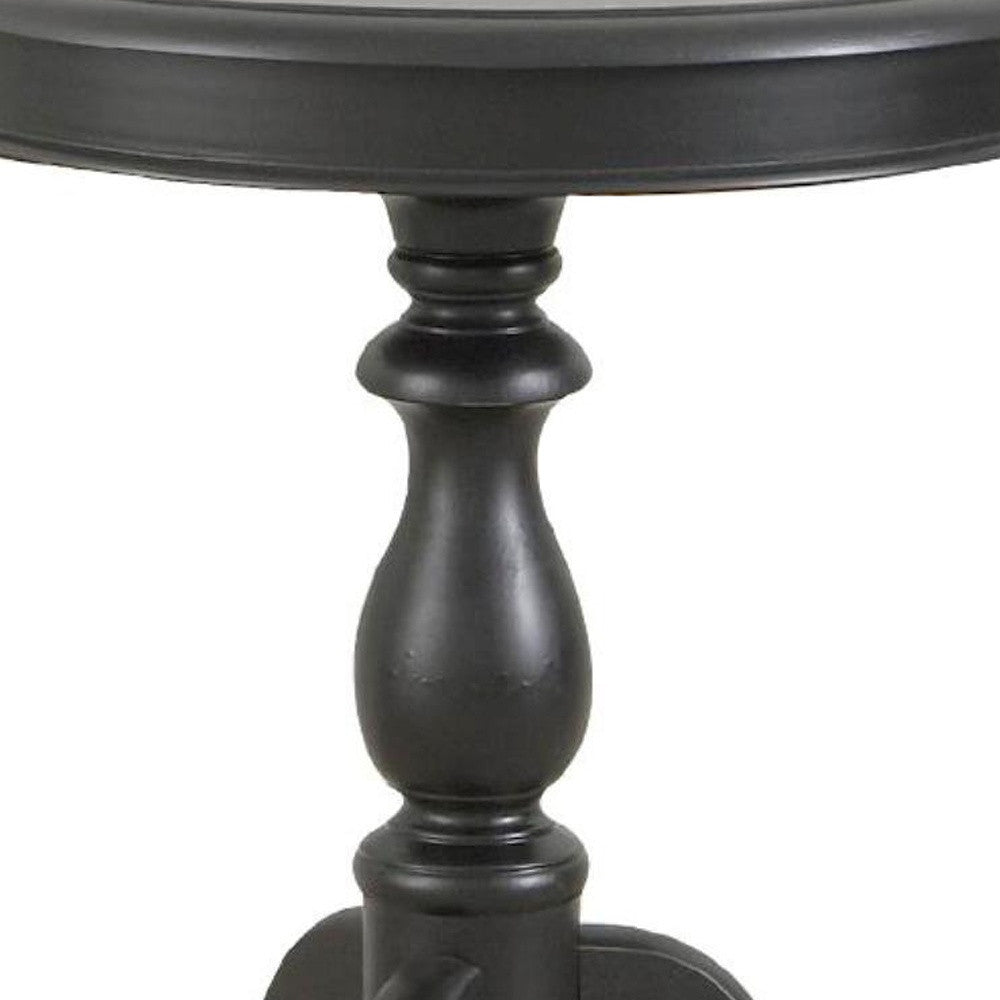 25" Black Manufactured Wood Round End Table - Homeroots - Flyclothing LLC