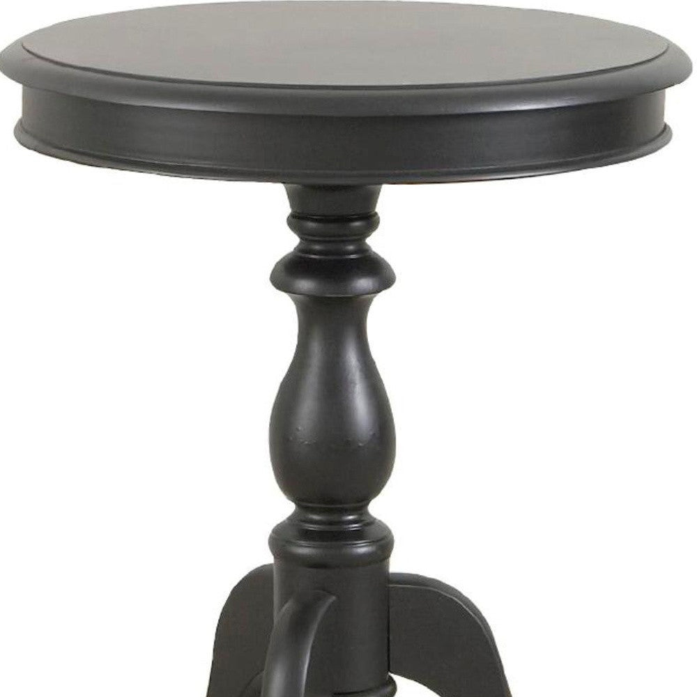 25" Black Manufactured Wood Round End Table - Homeroots - Flyclothing LLC