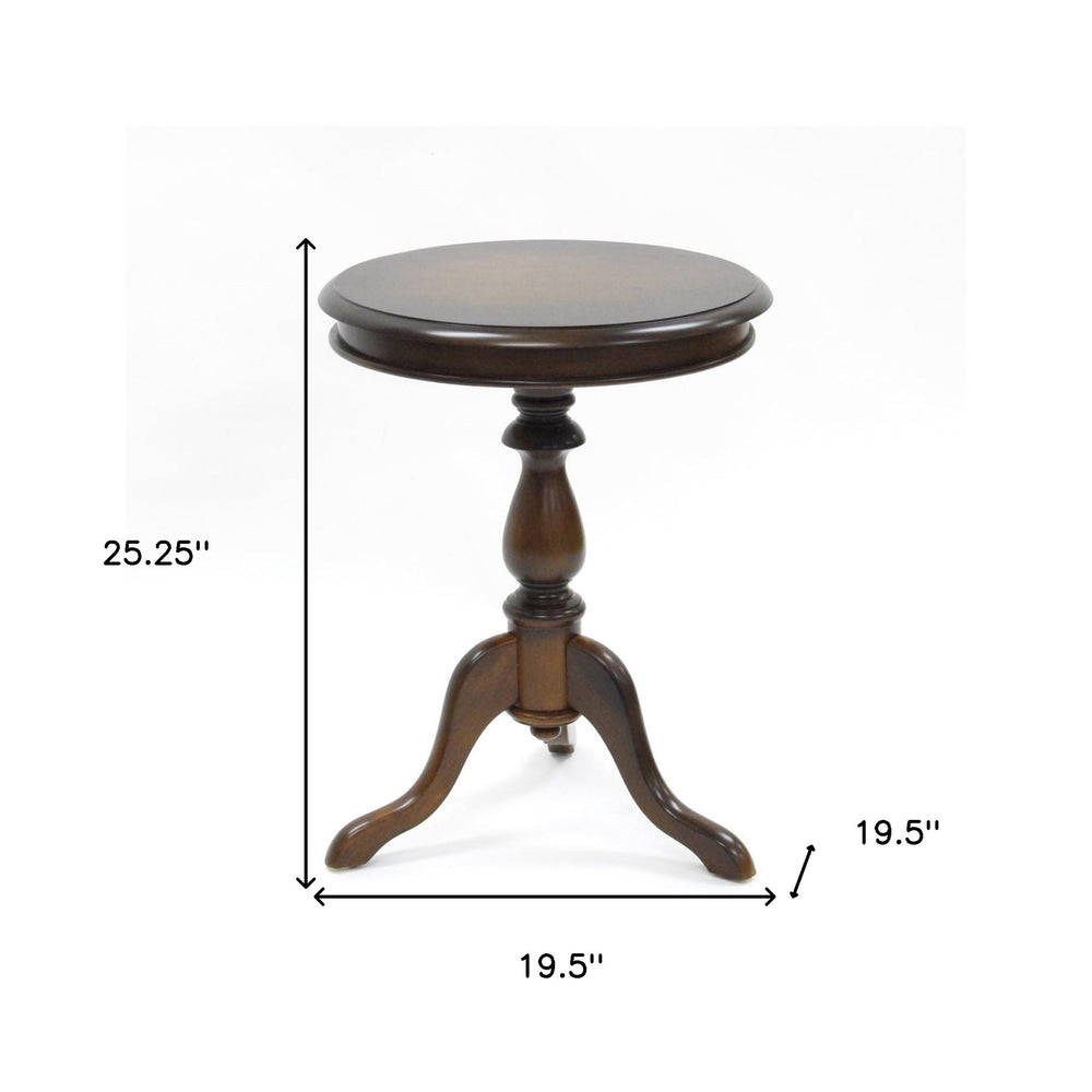 25" Dark Brown Manufactured Wood Round End Table - Homeroots - Flyclothing LLC