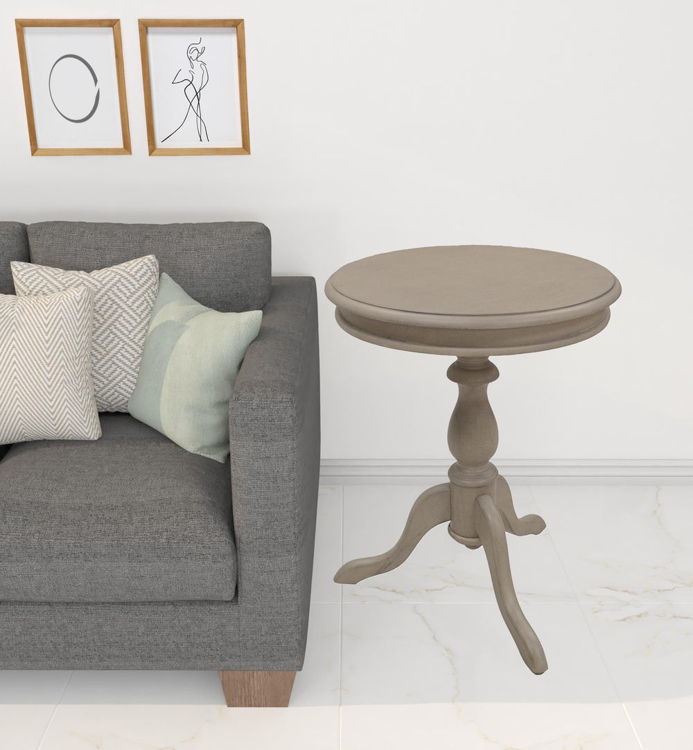 25" Taupe Gray Manufactured Wood Round End Table - Homeroots - Flyclothing LLC