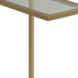 26" Gold And Clear Glass Rectangular End Table - Homeroots - Flyclothing LLC