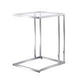 25" Chrome And Clear Glass Square End Table - Homeroots