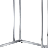 25" Chrome And Clear Glass Square End Table - Homeroots