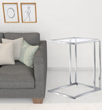 25" Chrome And Clear Glass Square End Table - Homeroots