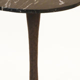 19" Black Marble Round End Table - Homeroots