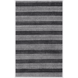 5' X 8' Black And White Striped Hand Loomed Area Rug - Homeroots - Flyclothing LLC