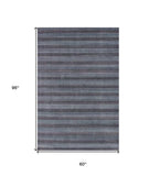 5' X 8' Blue And Black Hand Loomed Area Rug - Homeroots - Flyclothing LLC