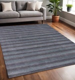 5' X 8' Blue And Black Hand Loomed Area Rug - Homeroots - Flyclothing LLC