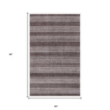 5' X 8' Rust And White Striped Hand Loomed Area Rug - Homeroots - Flyclothing LLC