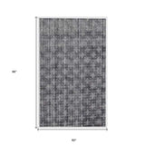 5' X 8' Dark Grey And Silver Plaid Cross Hand Loomed Area Rug - Homeroots - Flyclothing LLC