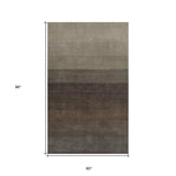 5' X 8' Expresso And Brown Ombre Hand Loomed Area Rug - Homeroots - Flyclothing LLC