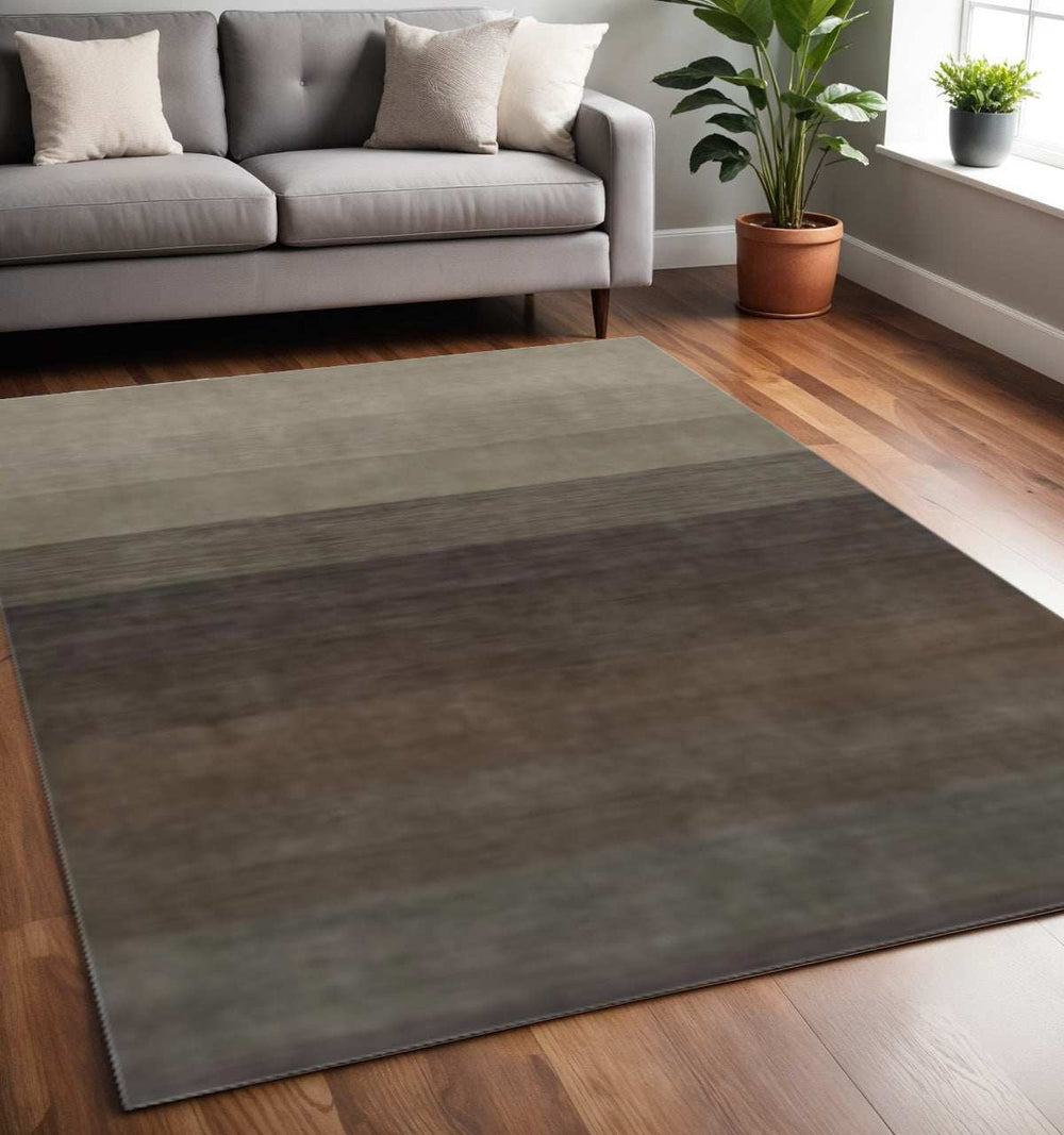 5' X 8' Expresso And Brown Ombre Hand Loomed Area Rug - Homeroots - Flyclothing LLC