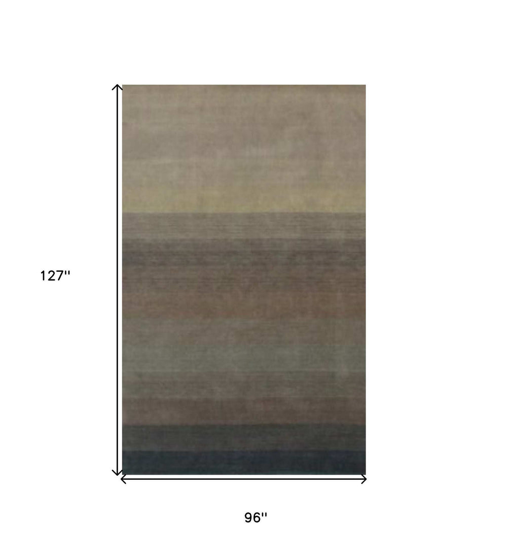 8' X 10' Indigo And Tan Hand Loomed Area Rug - Homeroots - Flyclothing LLC