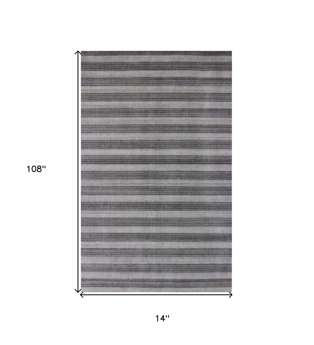 9' X 12' Black And Dark Grey Hand Loomed Area Rug - Homeroots - Flyclothing LLC