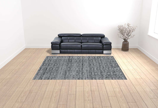 9' X 12' Blue And Charcoal Hand Loomed Area Rug - Homeroots - Flyclothing LLC