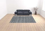 9' X 12' Blue And Charcoal Hand Loomed Area Rug - Homeroots - Flyclothing LLC