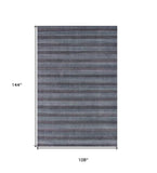 9' X 12' Blue And Black Hand Loomed Area Rug - Homeroots - Flyclothing LLC