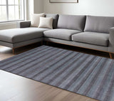 9' X 12' Blue And Black Hand Loomed Area Rug - Homeroots - Flyclothing LLC