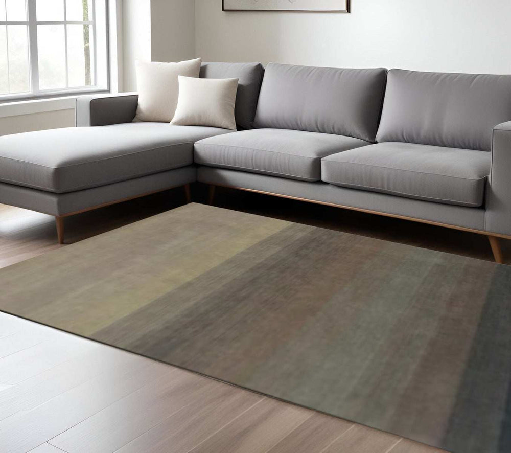 9' X 12' Indigo And Tan Hand Loomed Non Skid Area Rug - Homeroots - Flyclothing LLC