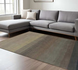 9' X 12' Indigo And Tan Hand Loomed Non Skid Area Rug - Homeroots - Flyclothing LLC